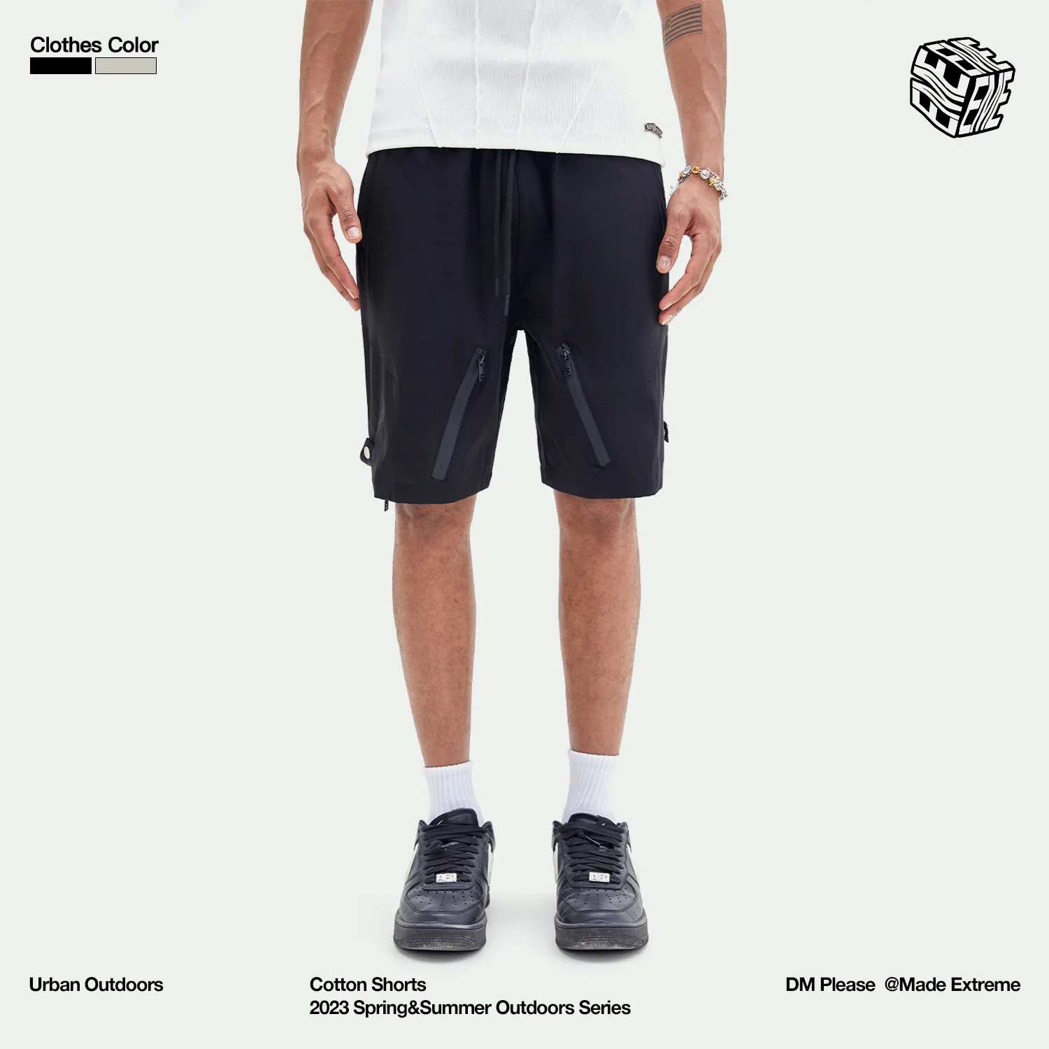 

MADEEXTREME Waterproof Zipper Outdoor Casual Shorts for Men Streetwear Gym Shorts Men Y2k Techwear Short Pants Men 20264