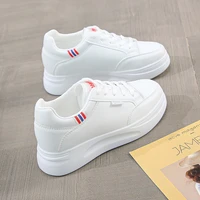 fashion white shoes womens summer all match new inner height increase womens shoes white breathable sponge cake thick bottom s