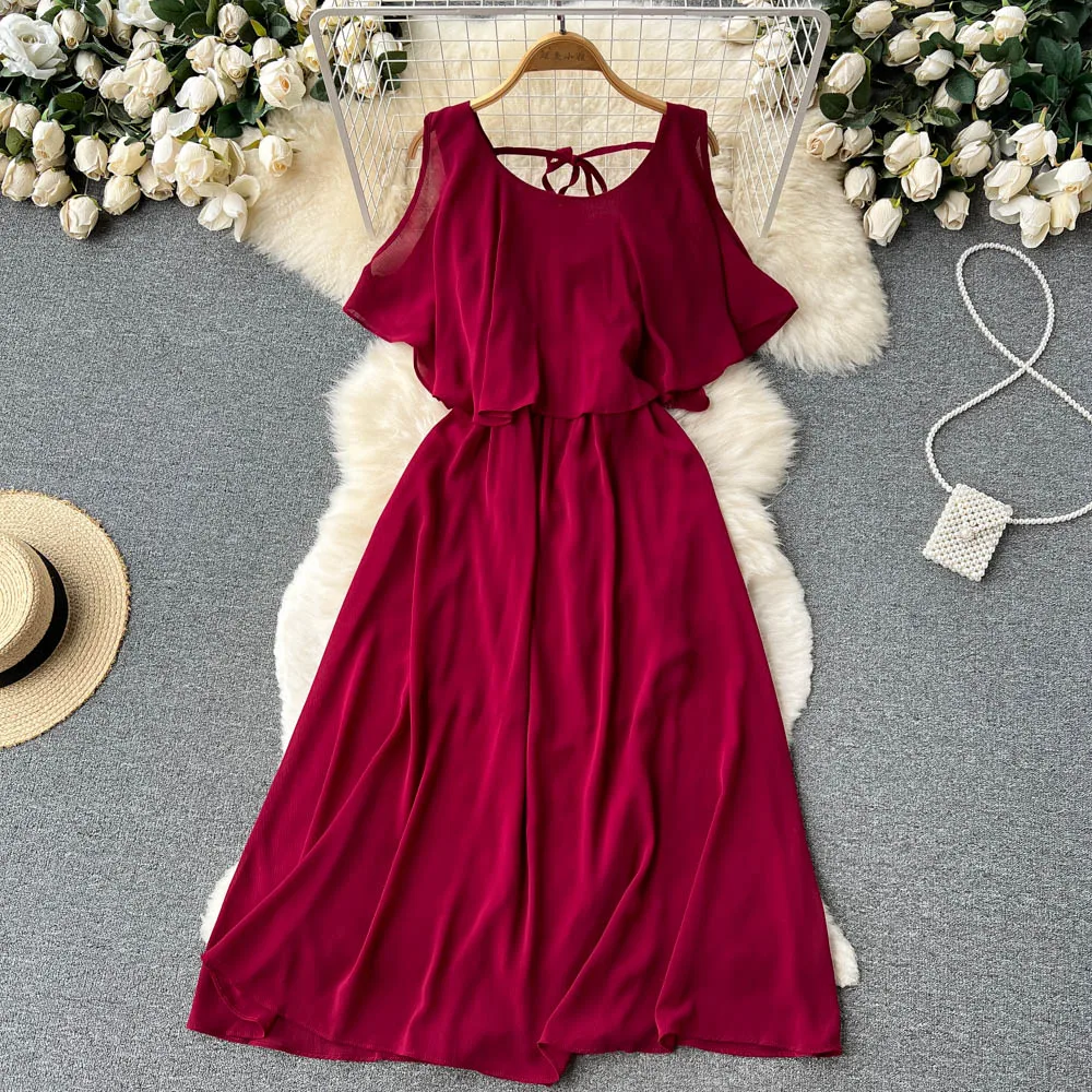 

Женское платье без рукавов с круглым вырезом во французском стиле, новое летнее приталенное платье трапециевидной формы