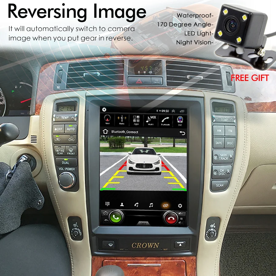10 4 дюймовый автомобильный радиоприемник стерео аудио экран Тесла для Toyota Crown S180