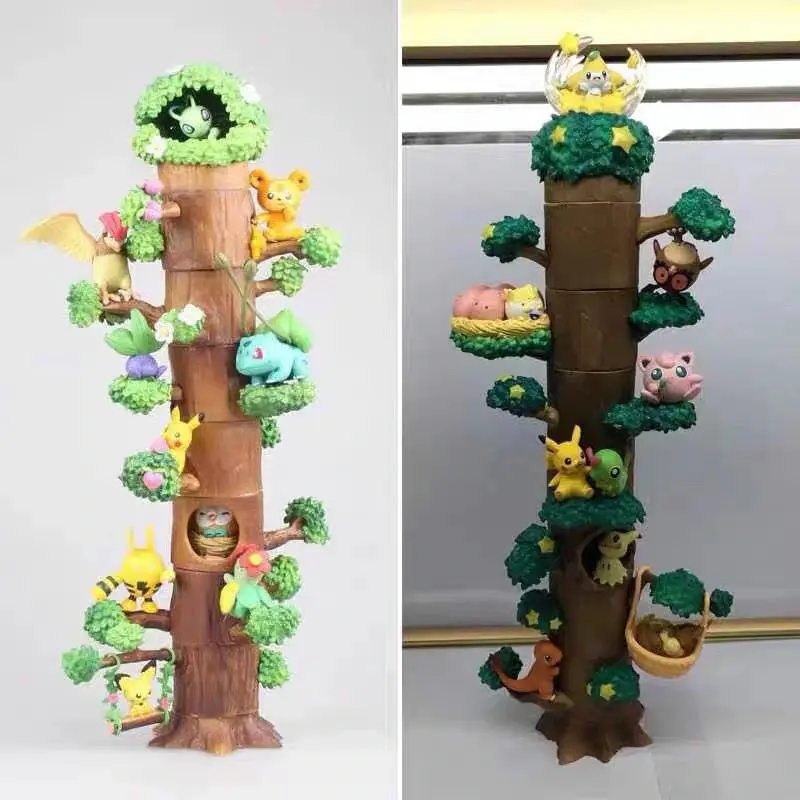

Pokemon Pikachu Assembled Tree Stump Model Cartoon Animal Elf Office Decoration Original Box Decoration Kids