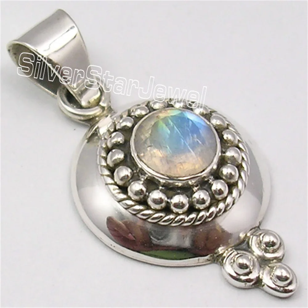 

Many Color UNISEX Pendant 1.4" India Semi-precious Stone