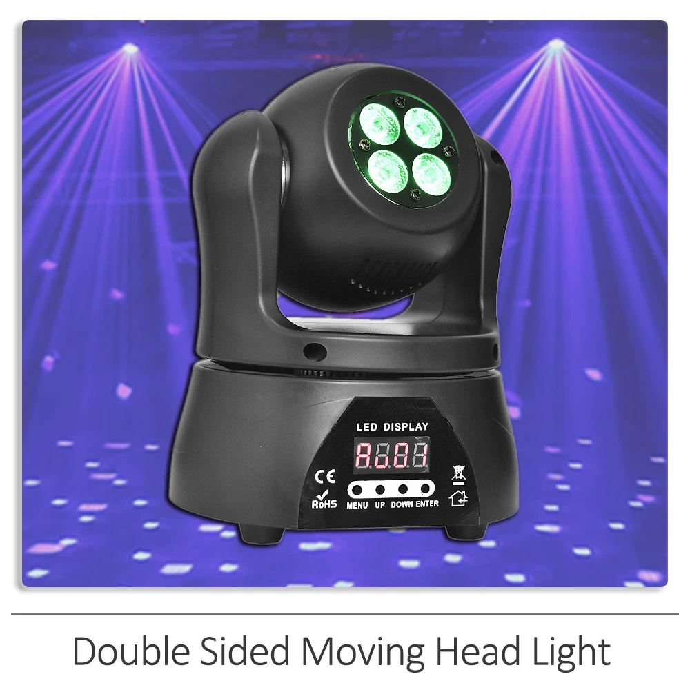 

Двухсторонний фонарь 4x10 Вт, Волшебный шар с эффектом мытья, движущаяся головка, фонарь для диджея, дискотеки, бара, клуба, фонарь для праздника, сценический эффект