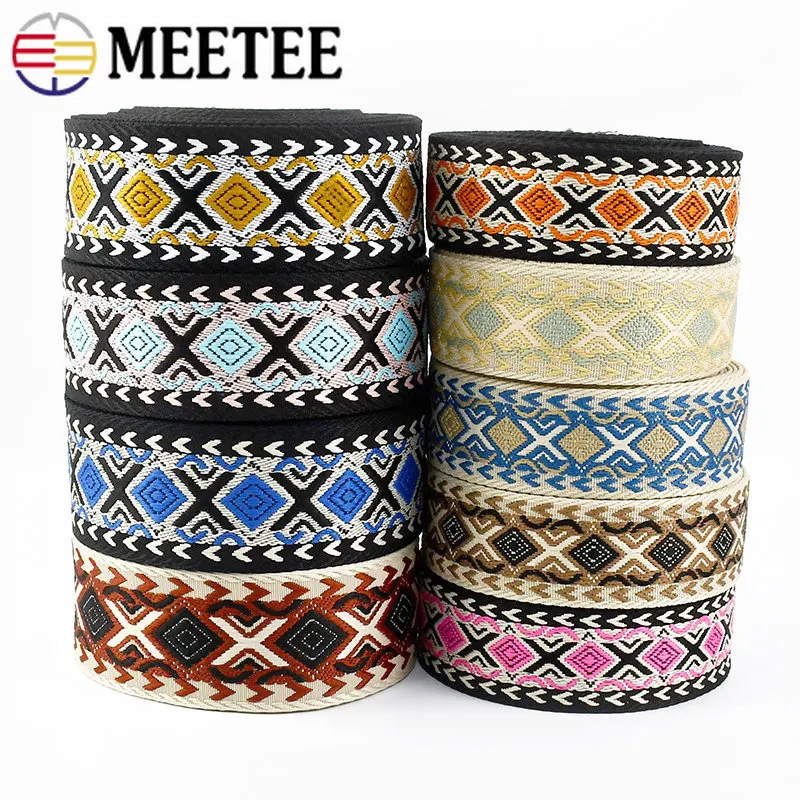 

2/5M 38/50mm Nylon Jacquard Webbing 1.8mm Thicken Ribbon for Sewing Bag Strap Band Trims Pet Collar Tape DIY Clothes Accessories
