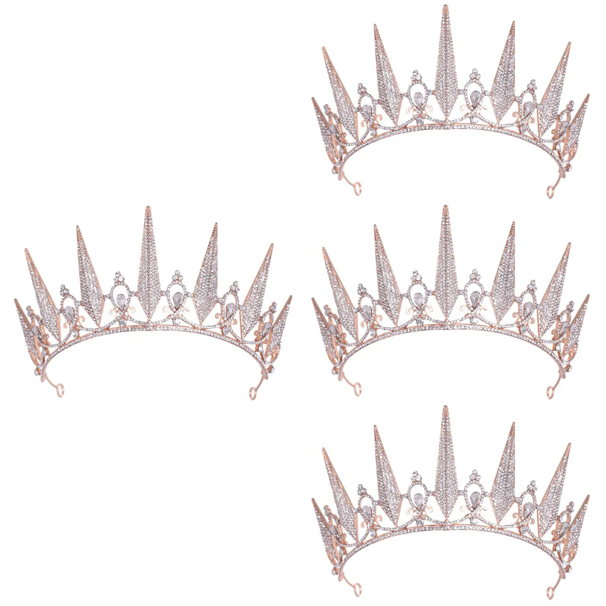 

4pcs Vintage Bride Rhinestone Tiara Wedding Party Tiara Bridal Tiara for