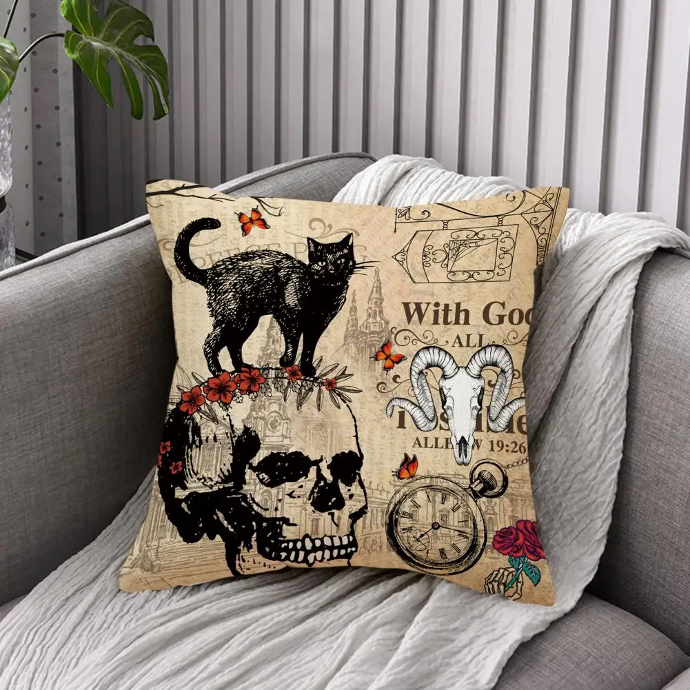 

Pumpkins Pattern Pillowcase Festive Halloween Pillow Cases Hidden Zipper Closure Long-lasting Covers for Home Party for Couch