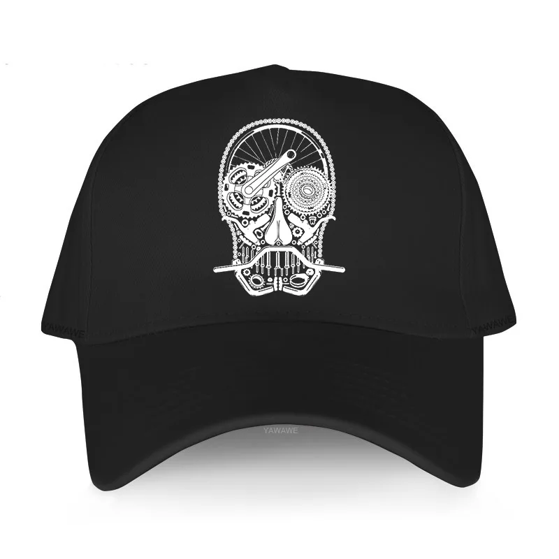 Женские кепки Шапка с ярким принтом Snapback Части горного велосипеда Череп Велосипедист Байкер Велоспорт Унисекс хлопковая бейсболка на открытом воздухе