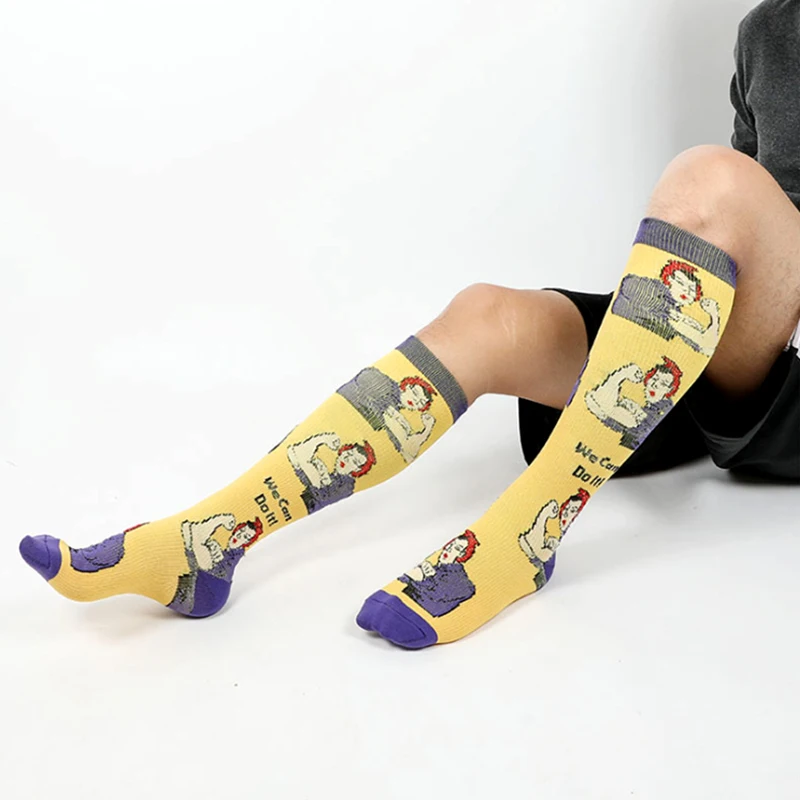 2021 Winter New Cartoon Compression Stockings For Men Women Nylon High Elasticity Compress Socks Cycling Sock Basketball Nurse