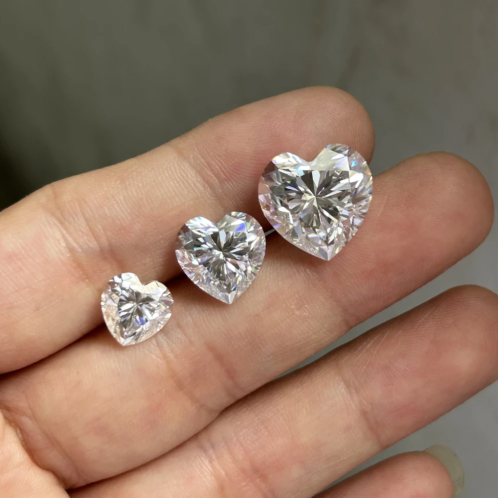 

EF VVS1 Clarity GRA Heart Cut Moissanite Diamond 3CT 2CT 1CT Lab Grown White Gemstones