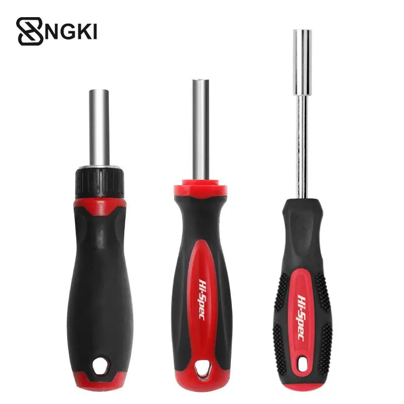 

1/4 (6.35mm) Ratchet Screwdriver Bit Holder Handle Multifunctional Magnetic Bit Driver For Slotted Hex Torx Phillips Bit