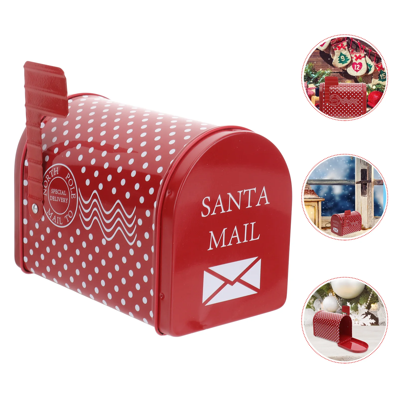

Christmas Box Mailbox Tins Tin Candy Cookie Gift Storage Santa Metal Boxes Tinplate Holiday Empty Decorative Letters Tojar Mail