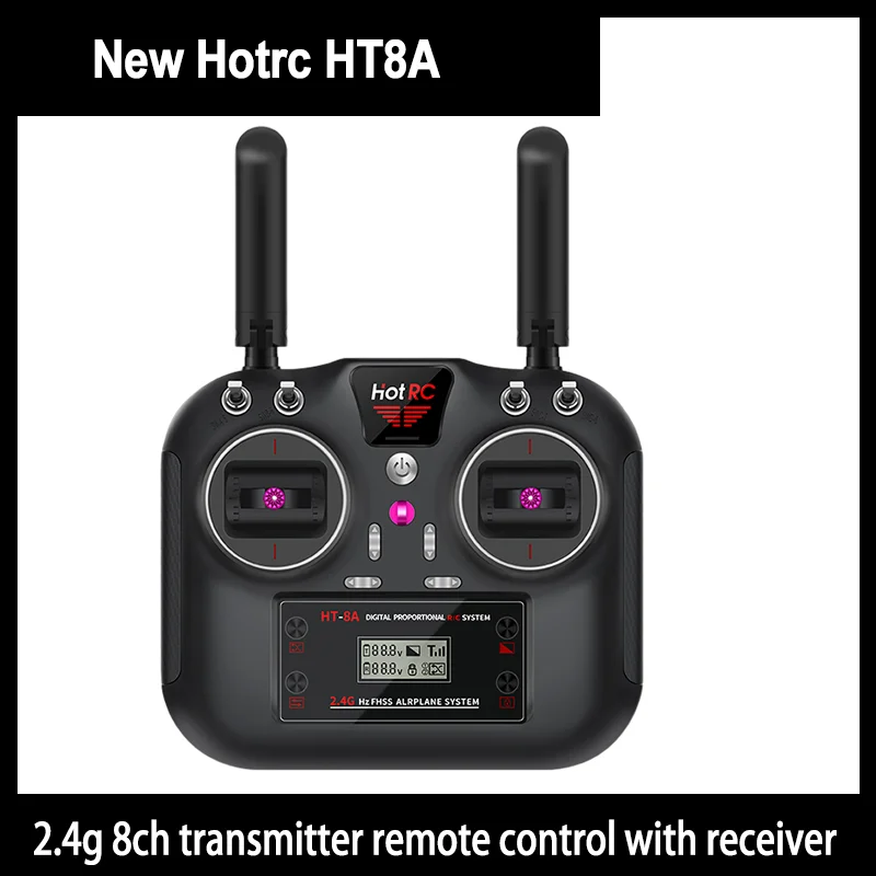 

2023 Hotrc New Ht-8a 2.4g 8ch Fhss Gfsk Transmitter Remote Control With Receiver For Unmanned Aircraft And Vehicles