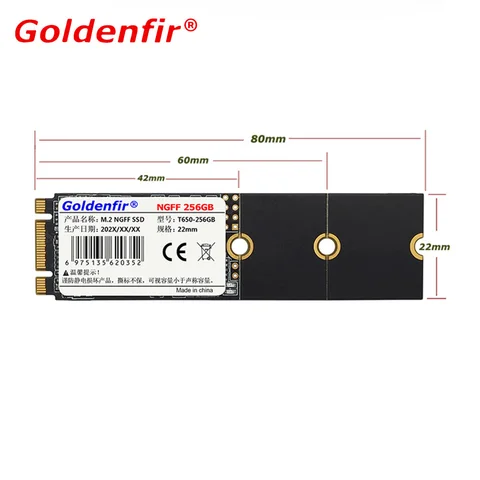 Твердотельный накопитель Goldenfir NGFF SSD 64 ГБ, 128 ГБ, 256 ГБ, 2242 дюйма, 2260 дюйма, 2280 м, 2 дюйма, 512 ГБ, 1 ТБ, протокол SATA