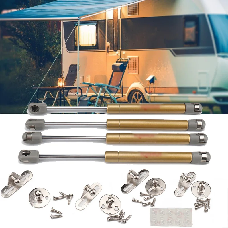 4 Packs 100N-22.5lb RV Gas Spring/Trailer Gas Spring/Support Rod/Door Silencer Pad Rv Accessories Caravan Accessories Golden