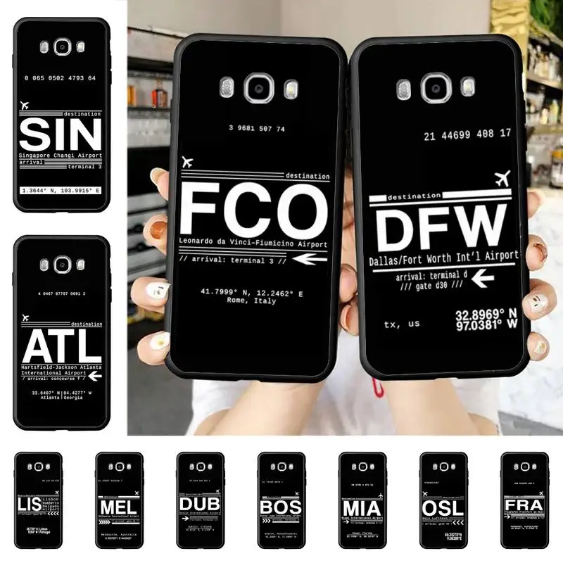 

World airport Phone Case for Samsung J 2 3 4 5 6 7 8 prime plus 2018 2017 2016 core