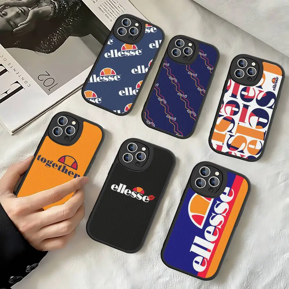 Фото Модный кожаный чехол E-ellesseS для iPhone 16 15 14 13 12 11 Pro Max Plus №1