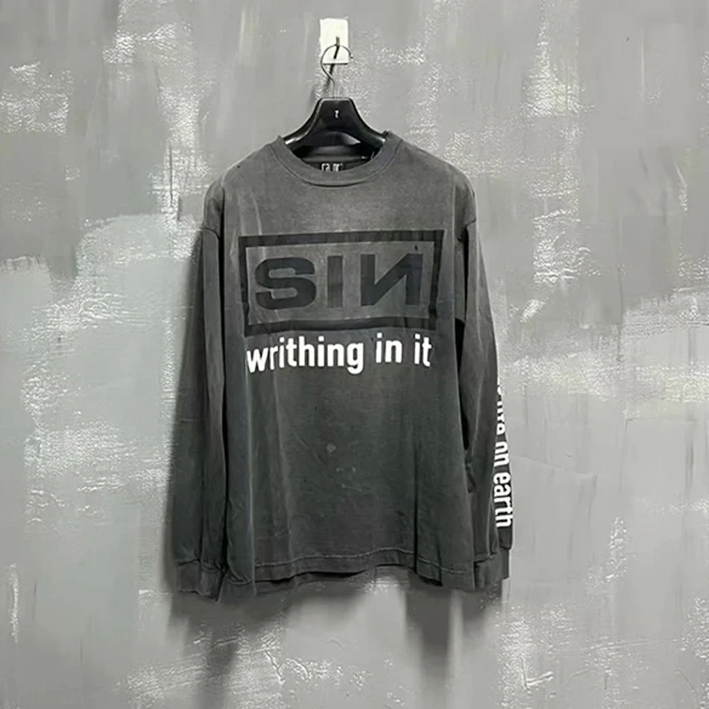 Футболка Мужская/женская оверсайз из плотной хлопковой ткани винтажная промытая