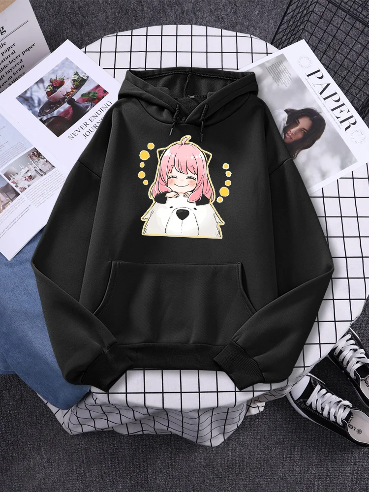 

Spy X Family Cute Anya And Bond Forger Printed Women Hoodie Anime Kawaii Pullover Autumn Winter O-Neck Tops Casual Woman's Hoody
