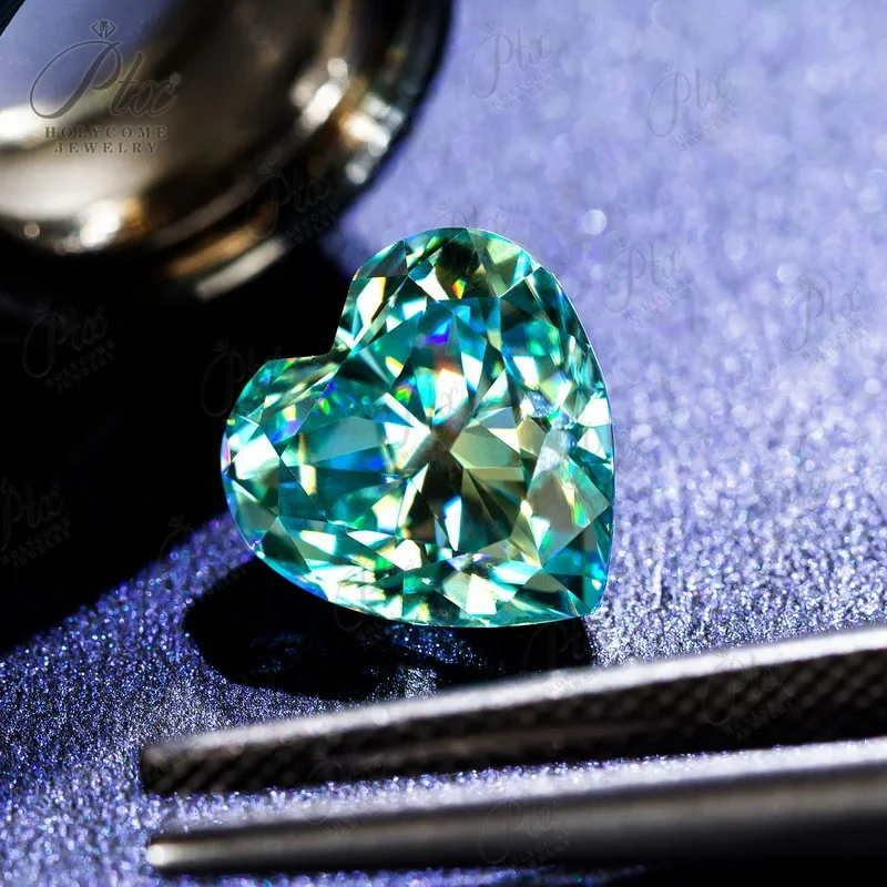 Муассанитовые бусины Aqua Blue PTX 3-11 мм