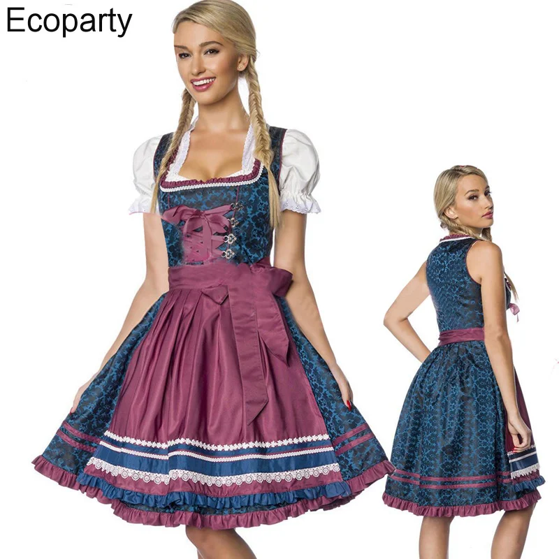 Traditional Bavarian Oktoberfest Beer Costumes Girls Maid Dirndl Dresses Maid Costume Workwear Festival Clothing for Halloween