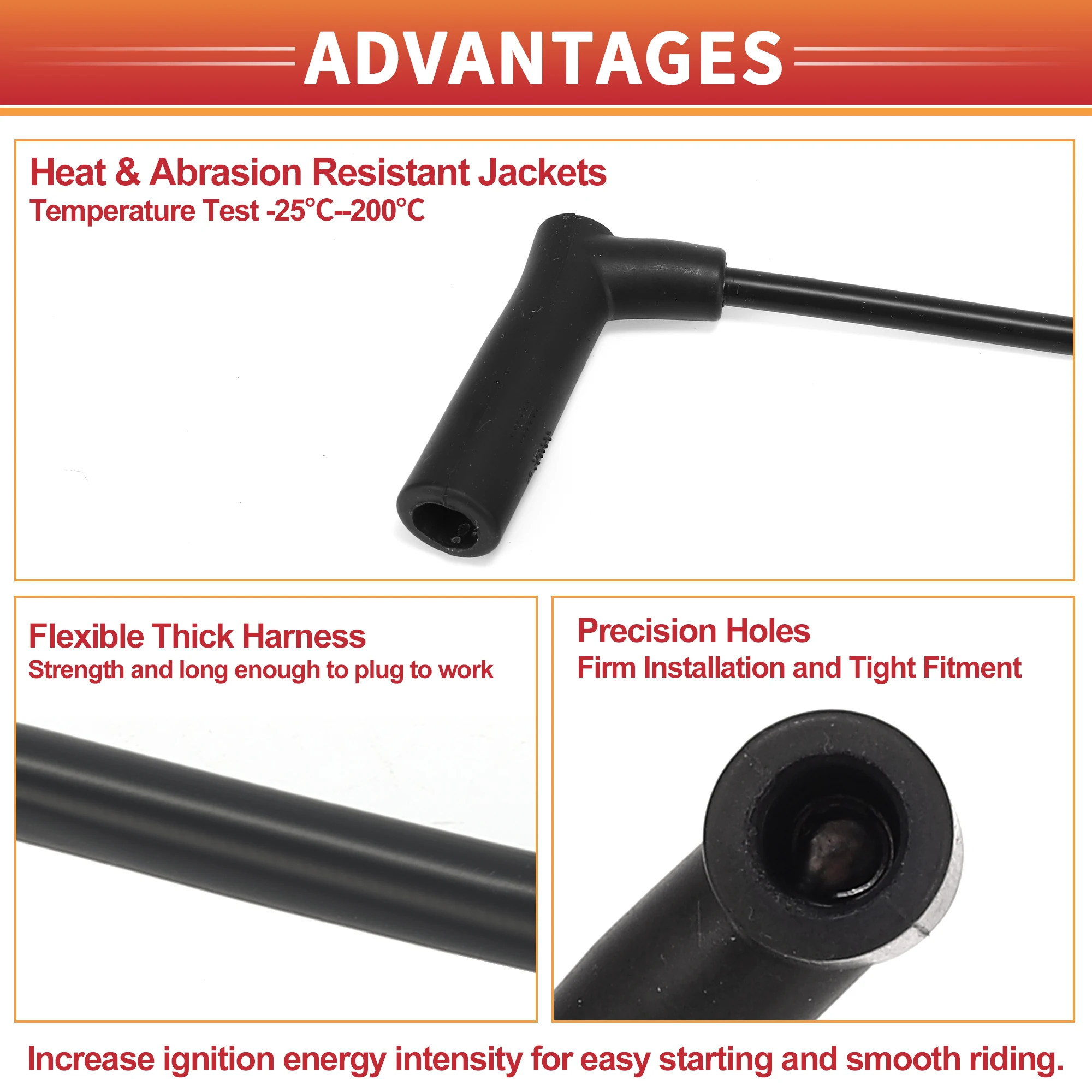 UXCELL 5 шт. Провод свечи зажигания Кабель катушки No. 5017058 АА для Dodge Dakota 96-02