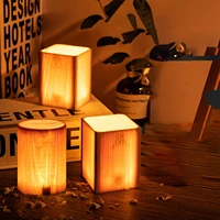 led wooden desk lamp modern wood grain night light touch sensing portable home bedroom desktop creative atmosphere bedside lamps