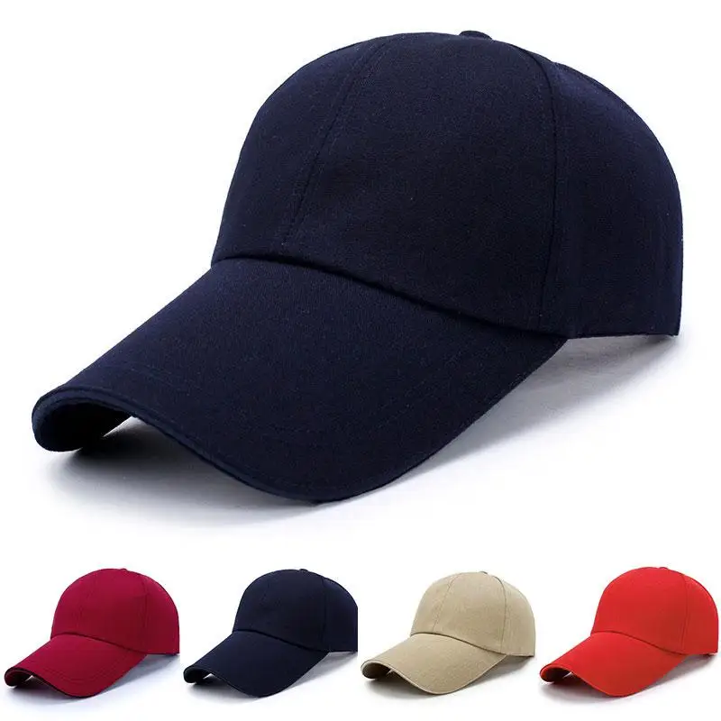 

Fashion Baseball Cap Outdoor Long Visor Brim Sports Cap Men Hat Shade Snapback Sun Hat Bone Gorras Adjustable Solid Color Sunhat