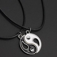 vintage fashion necklaces black white yin yang gossip pendant for couples lover best friends friendship women men jewelry gifts
