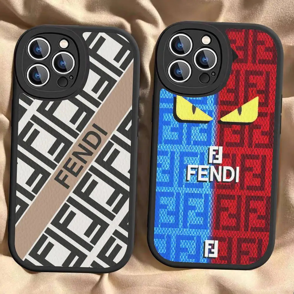Фото Роскошный чехол для телефона с логотипом F-fendi для iPhone 16 15 14 13 Pro Max 11 12 Plus, кожаный силиконовый чехол №2