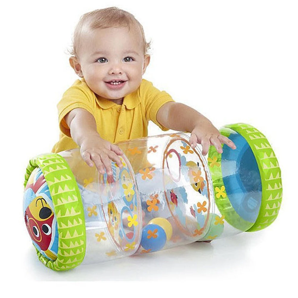 Надувная Детская игрушка для раннего развития с погремушкой и мячом из