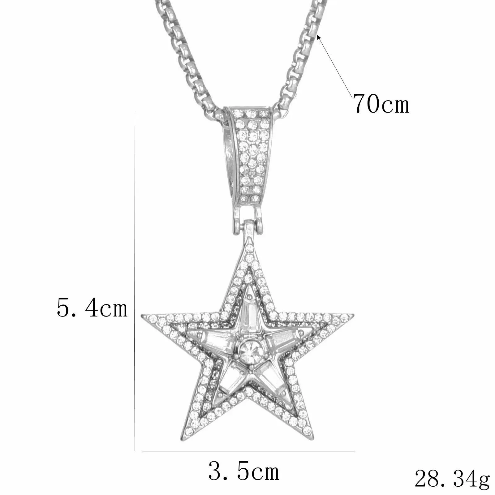 Титановое ожерелье из нержавеющей стали полное бриллиантов вращающийся