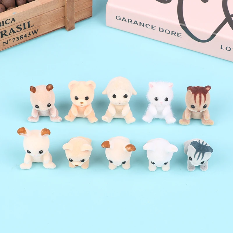 

1 шт. 1/12 миниатюрный кукольный домик, шоколадный медведь, три полосатых кота, миниатюрная модель животных, игрушки для украшения кукольного ...