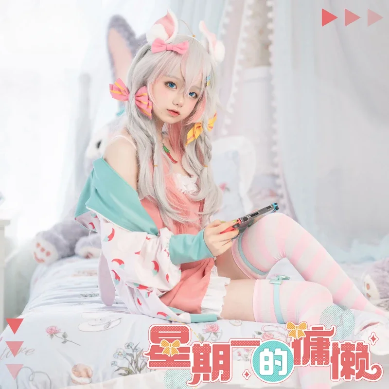 Vtuber Nijisanji Kagura Nana Косплей Monday's Lazy Attire Костюм Хэллоуин Наряды Женский Новый