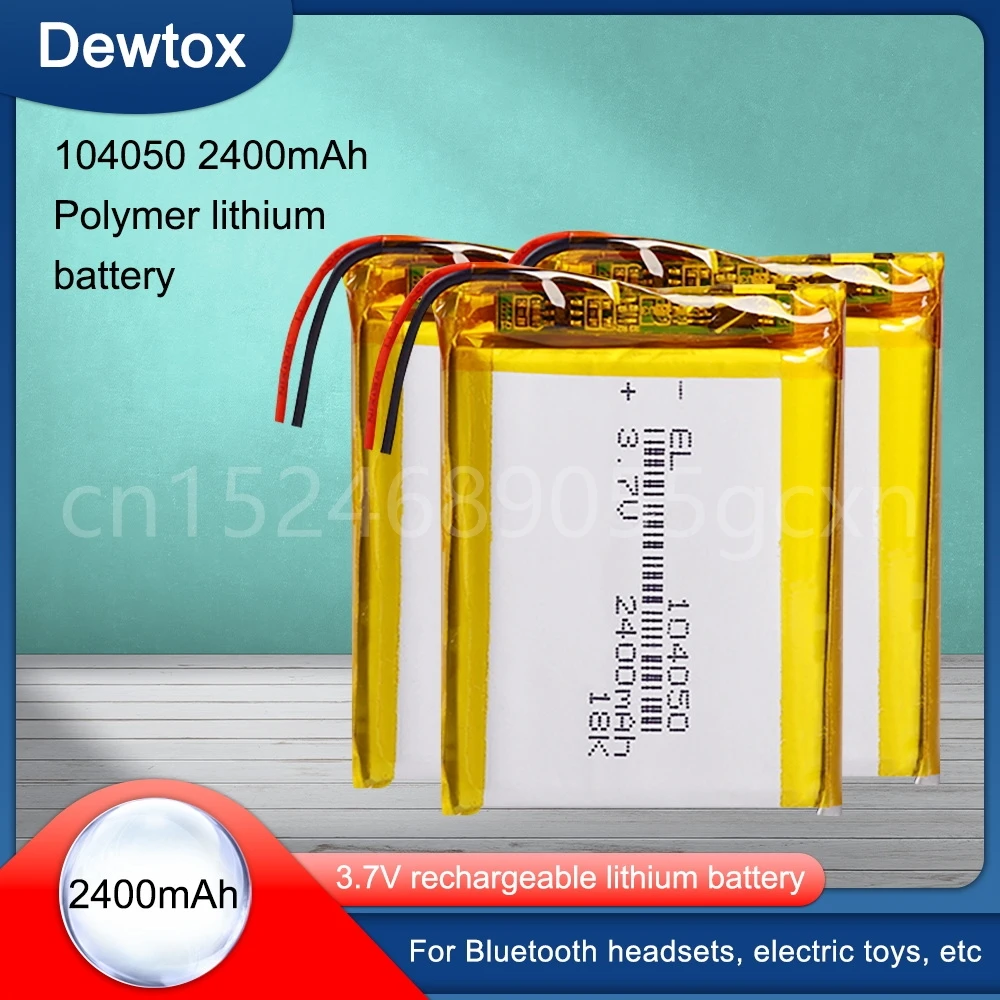 Литий-полимерный перезаряжаемый аккумулятор 3,7 в 2400 мАч 104050 для MP3 динамика проектора увлажнителя солнечной лампы внешний аккумулятор литий-полимерный аккумулятор