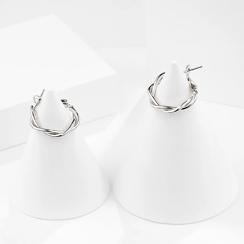 

Dainty Hoop Earrings Gauges Trendy 925 Sterling Silver For Women Party Boho Large Minimalist Jewellery Aros De Perla Accessories