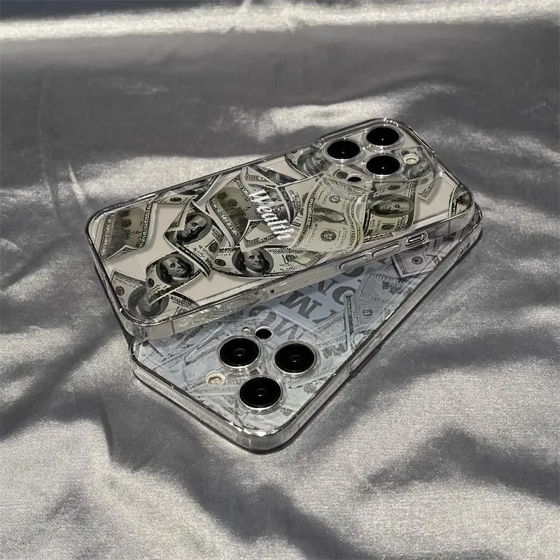 Новый модный прозрачный чехол в долларах США для Samsung A73 A72 A55 A52 A51 A50 A34 A35 A33 A32 A31 A30 A24