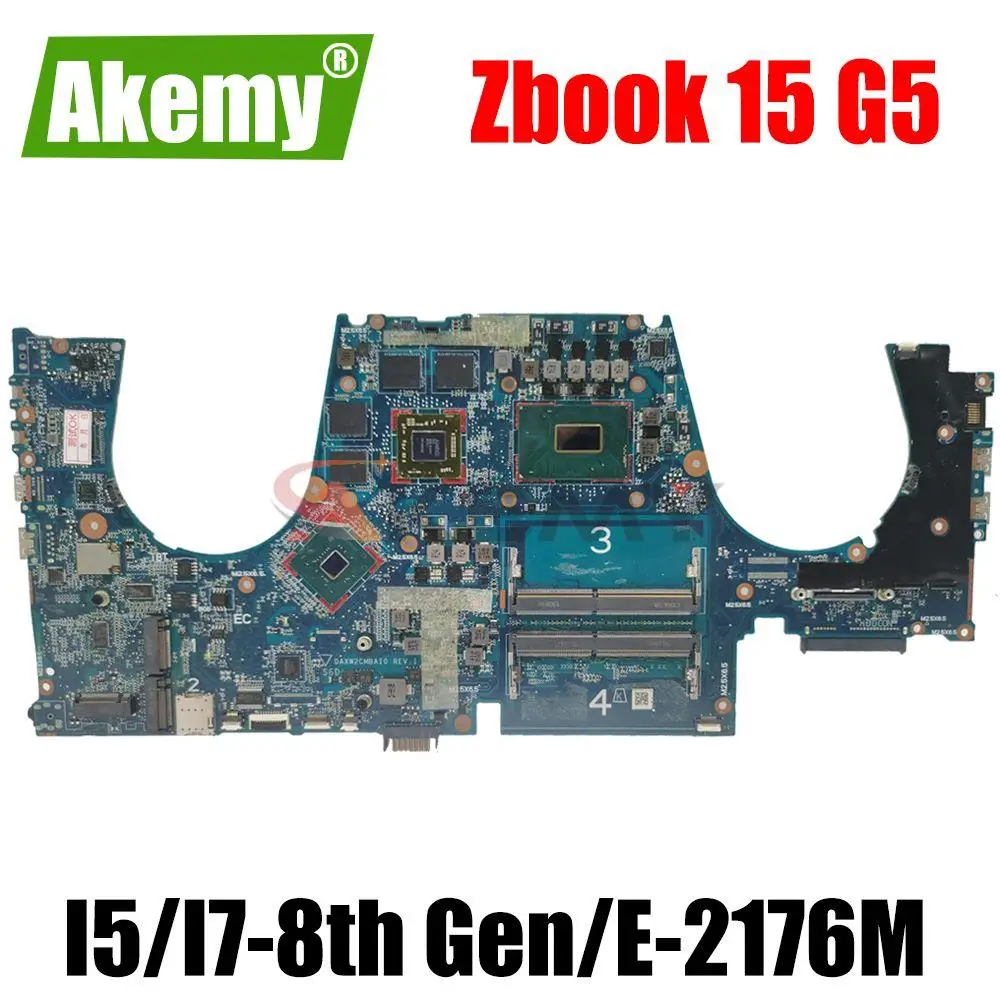 For HP ZBOOK 15 G5 Motherboard Mainboard DA0XW2MBAI0 DAXW2CMBAF0 motherboard I5 I7 8th Gen E-2176M CPU Quadro P1000 GPU