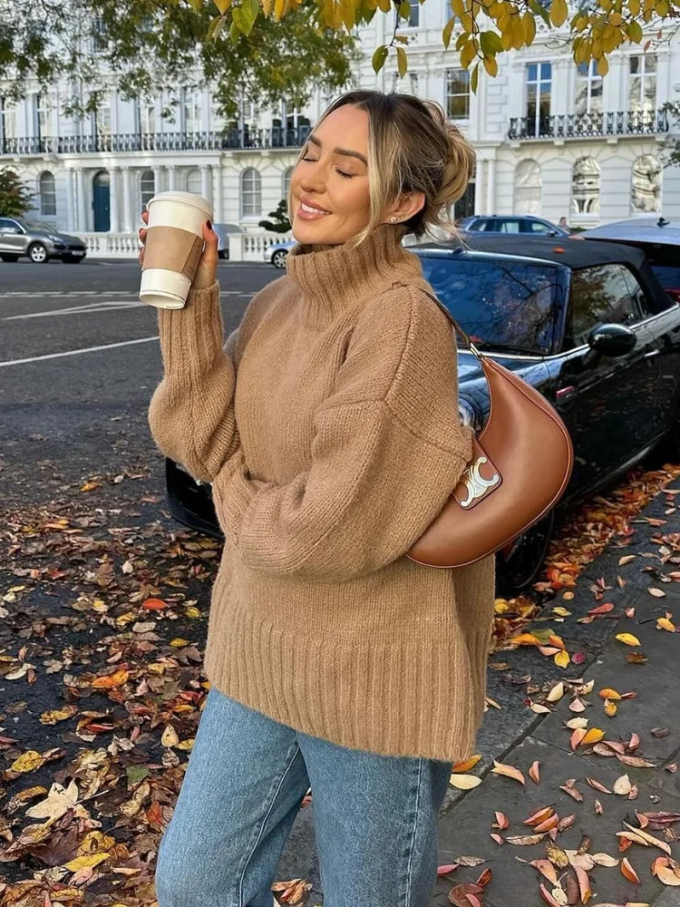 Классический джемпер Kahaki большого размера с высоким воротником для женщин