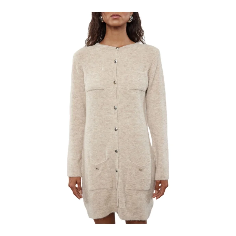 Trendyol TYZA Женские платья Regular Fit Повседневный трикотаж Однотонные с круглым вырезом