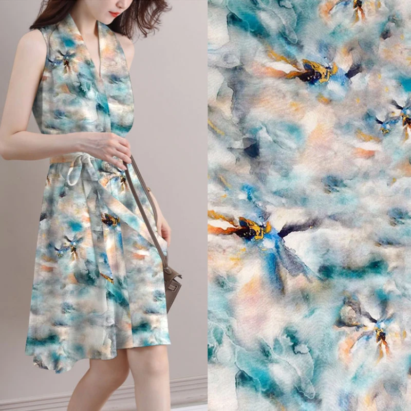 

Mulberry Silk Stretch Satin Fabric Brand Fashion Design For Dress Soft Spring Summer Cloth Natural Organic Material Diy Sewing