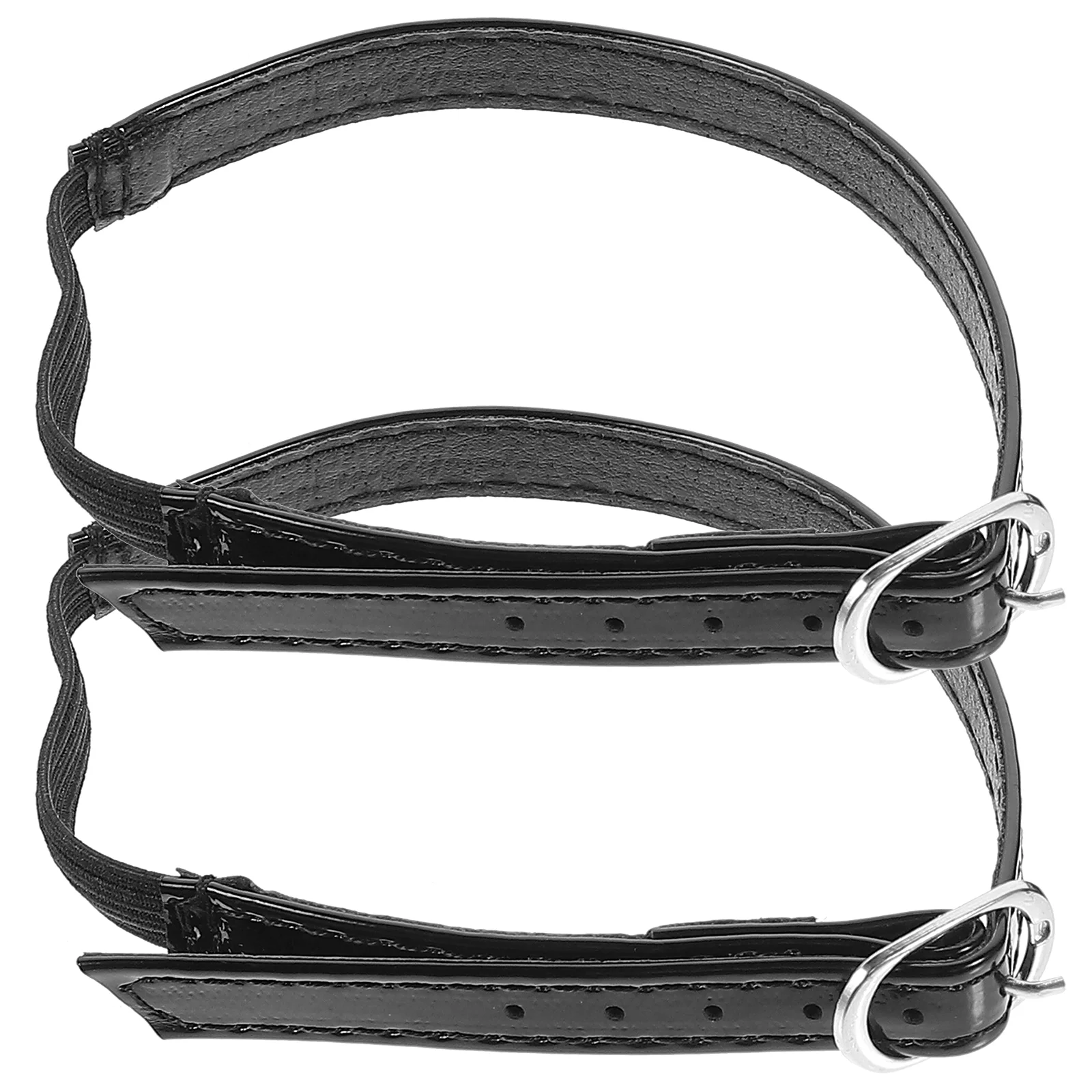 

2 Pcs Follow High Heels Laces Women's Black Replacement Tips Pu Convenient Strap