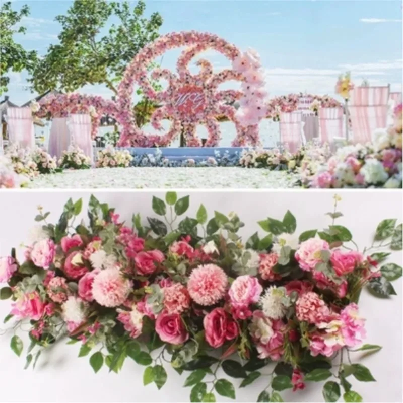 

Eu-style Artificial Roses Flower Arrangement Wedding Decoration Party Props Wedding Stage Arches Fake Flower Row Arrangement
