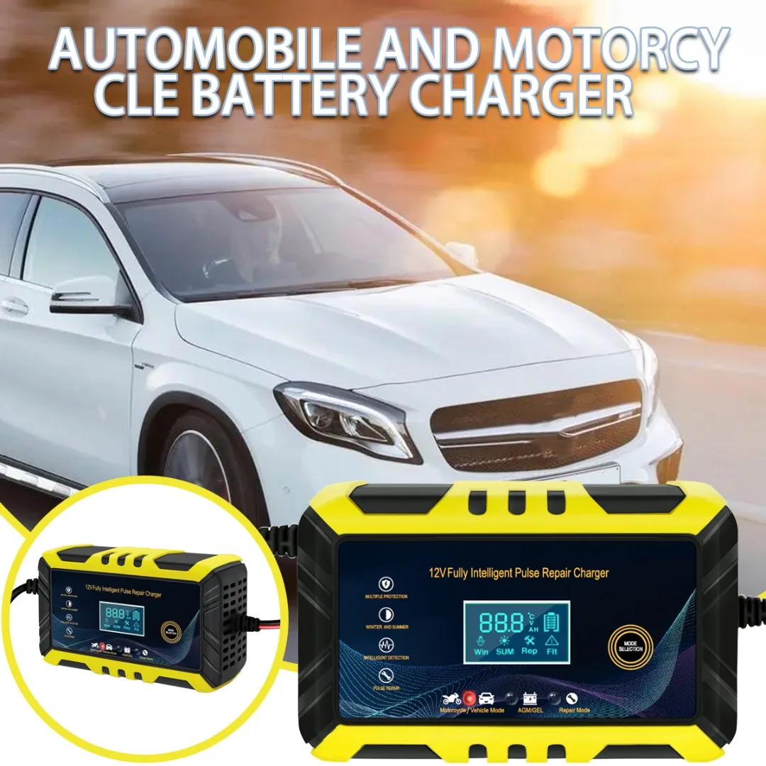 

12V 6A Car Battery Charger Smart LCD Display Motorcycle Batteries Chargers Automobile Intelligent Pulse Repair Tool