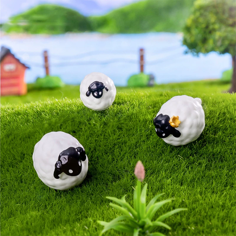 3 шт. креативная милая семья овец маленькая статуя Искусственная елка мини