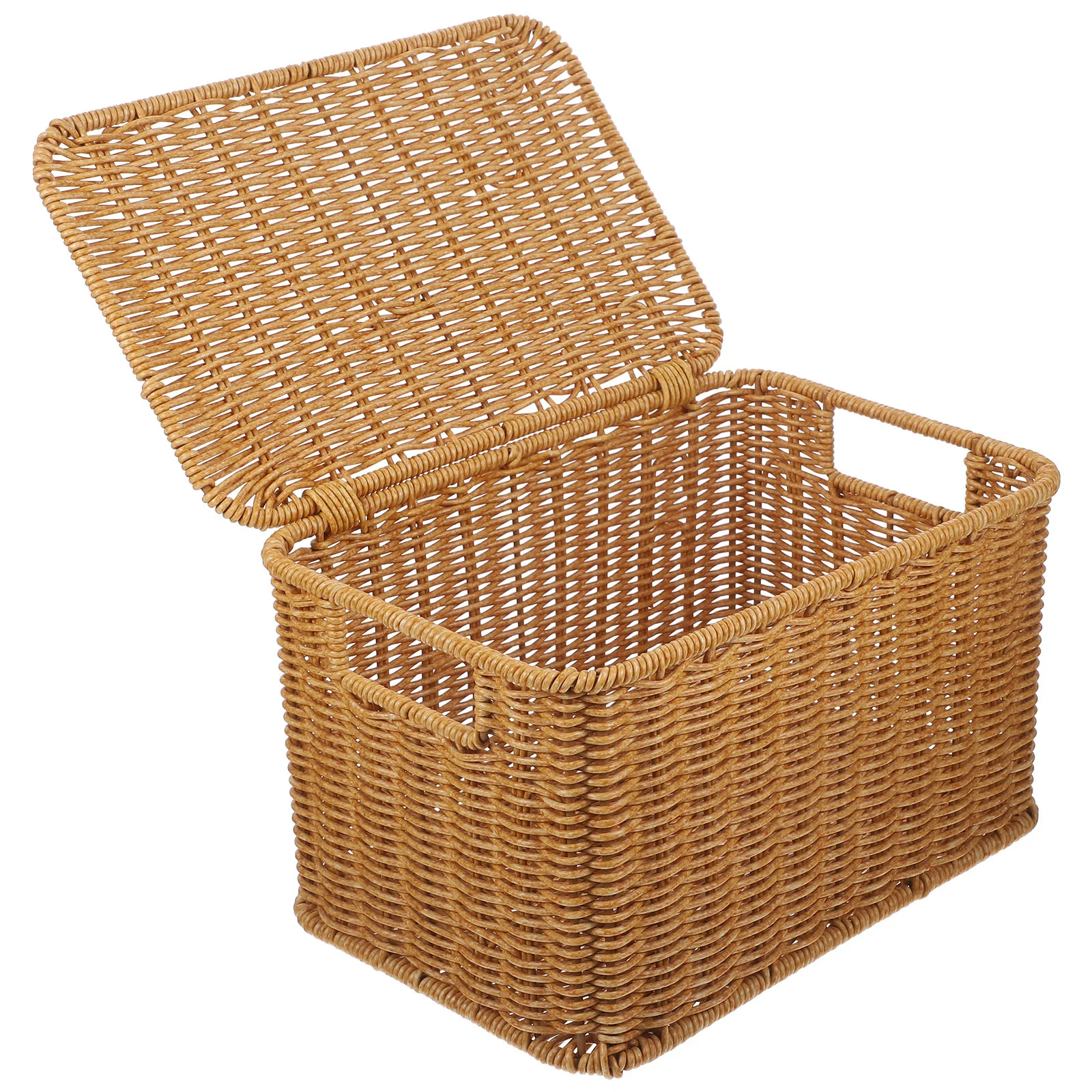 

Woven Storage Box Rattan Basket Large Decorative Baskets Books Clothing Receiving Handwoven Sundries Holder Seagrass Ratan