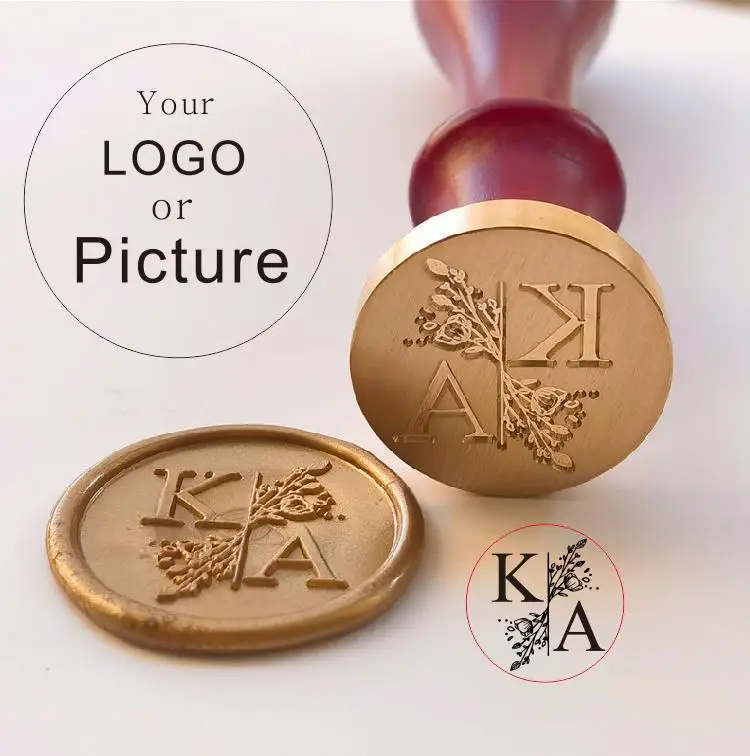 Custom Seal Wax Seal Stamp Customized with Own Logo Wedding Invitation Birthday Gift Stamp Replaceable Handle Stamp Crafts Seal