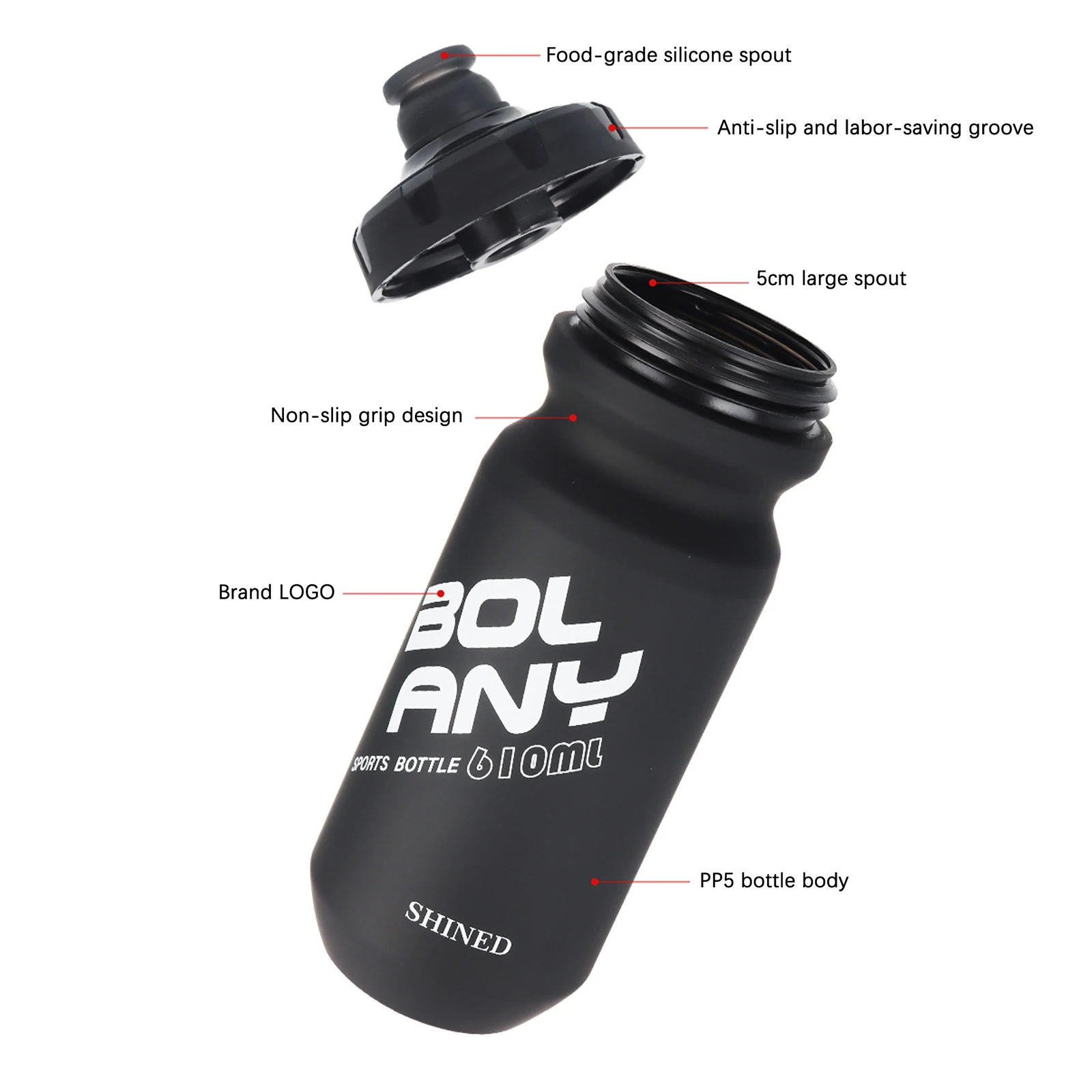 Спортивная бутылка для воды с силиконовым носиком 610 мл