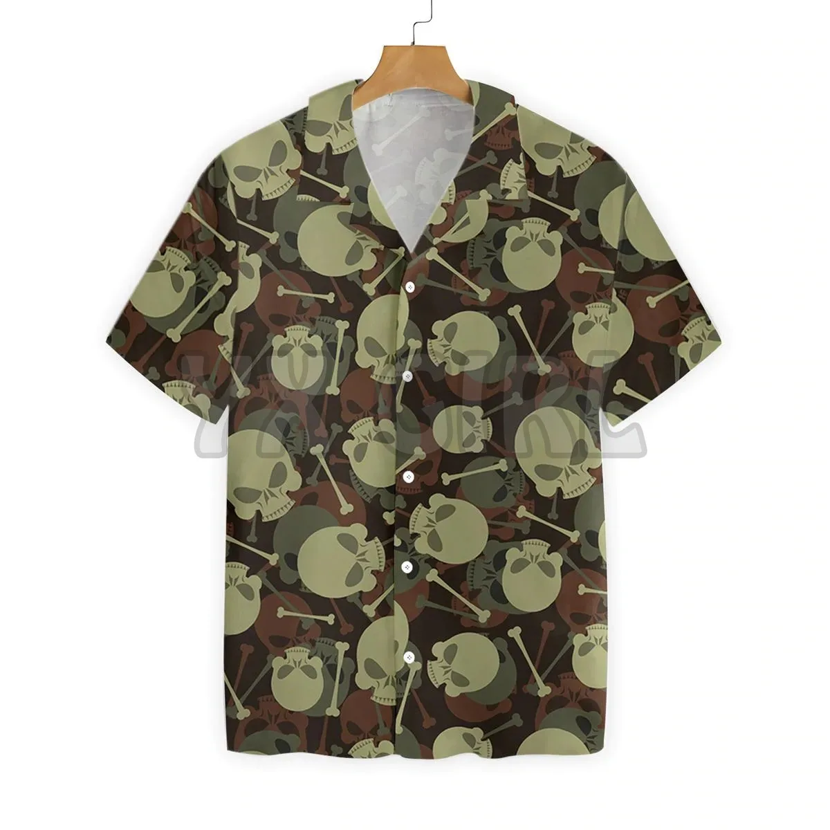 

Skull And Bone Military Pattern 3D All Over Printed Hawaiian Shirt Men's For Women's Harajuku Casual Shirt Unisex