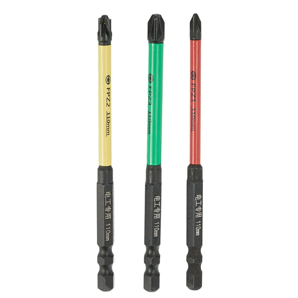 

3Pcs Magnetic Special Slotted Cross Screwdriver Bit For Electrician FPZ1 FPZ2 FPZ3 Alloy Steel Electric Screwdriver Set 110mm