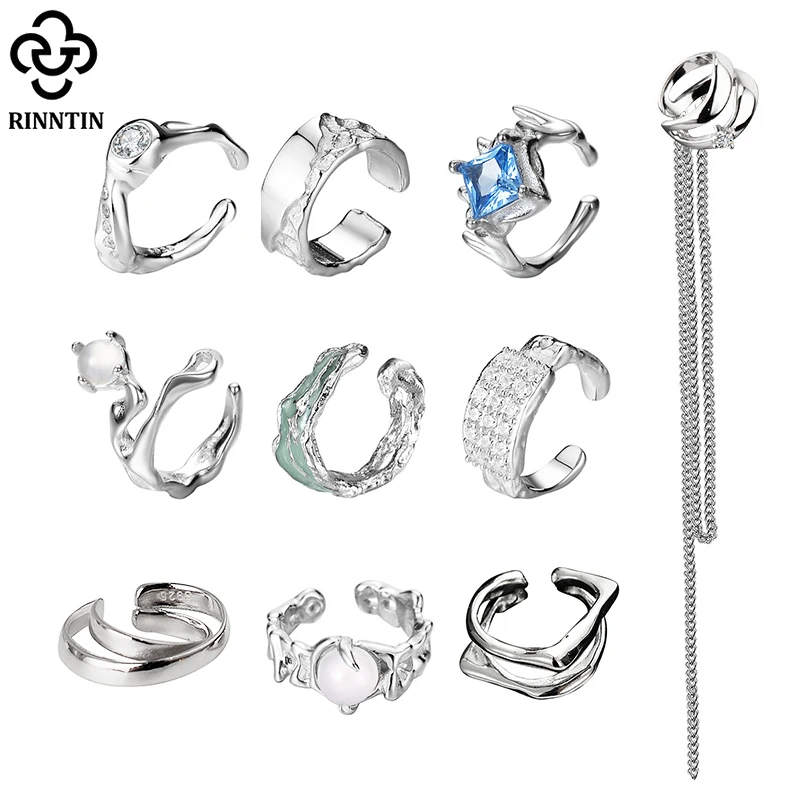 

Rinntin 1Pcs 925 Sterling Silver Non-Piercing Ear Cuffs Fashion Clip on Earrings for Women Girls Party Dainty Jewelry CL23